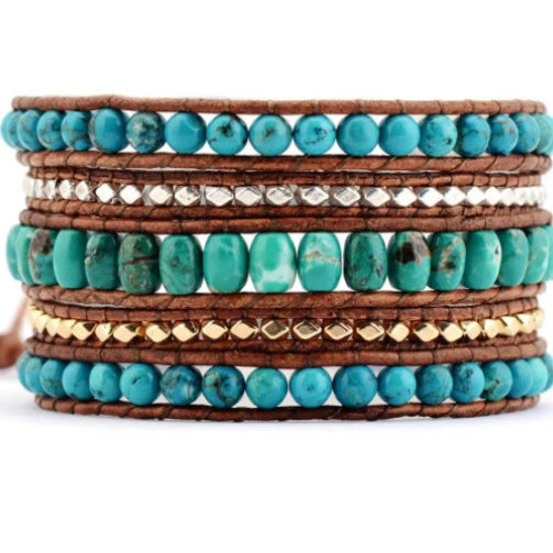 Natural Pine Stone Multi-layer Winding Bracelet
