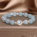 Natural Aquamarine Crystal Bracelet For Women Light Luxury Minority