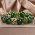 Chinese Ancient Flower Glazed Bracelet Women's Light Luxury