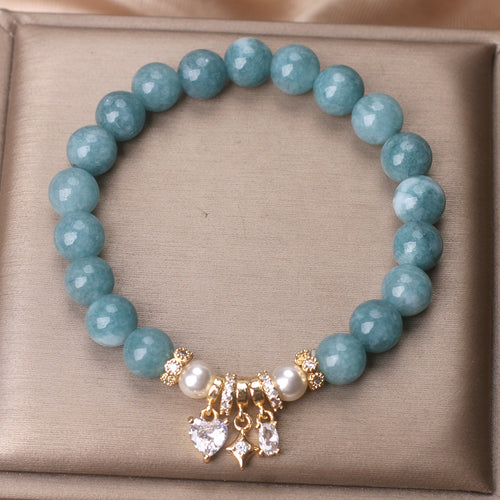 Blue Water Jade Bracelet For Women Light Luxury Minority High-grade