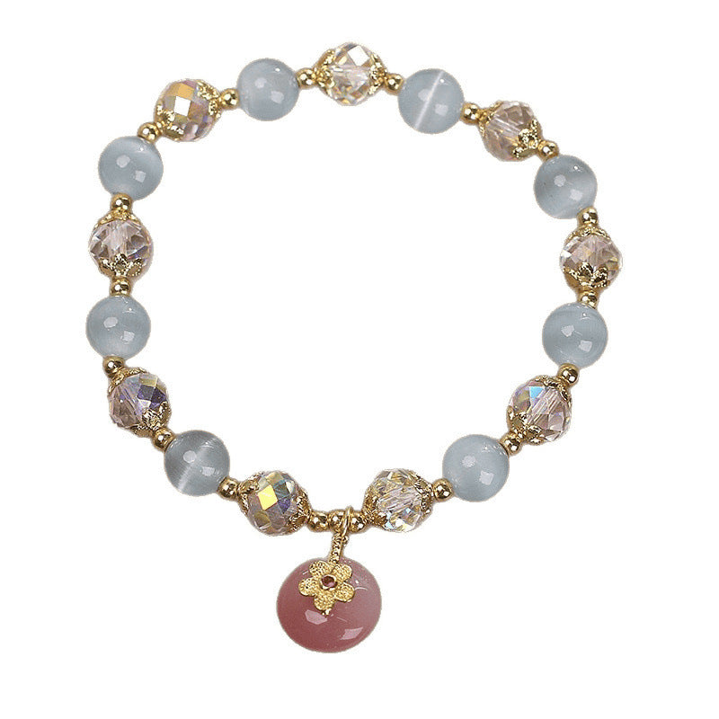 Chinese Style Light Luxury High Sense Yanyuan Agate Peace Buckle Pendant Bracelet